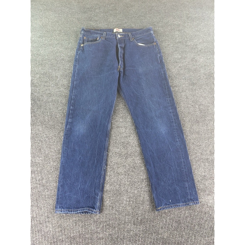 Levis 501XX Jeans Mens 36x32 Blue Denim Classic Original Straight Button Fly y2k